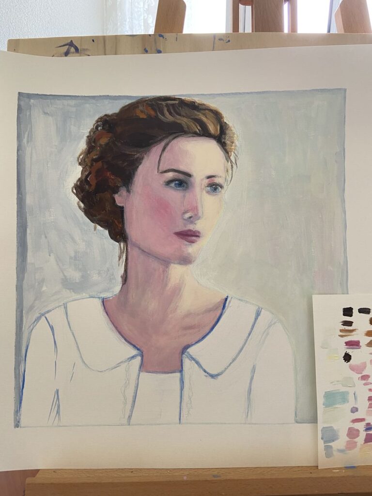 Frauenportrait gemalt von Gertrud Fässler-Scheuber